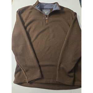 G.H BASS & CO Men's Brown 1/4 Zip Long Sleeve Sweatshirt‎ Size XXL